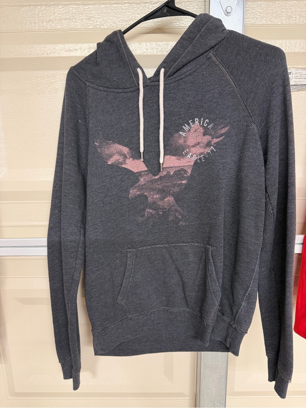 American Eagle Graphic Hoodie Gray Small